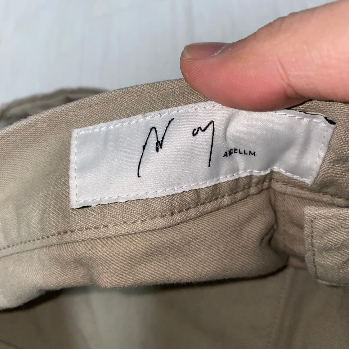 ANCELLM 안셀름 DENIM WIDE SLACKS-Sand 상품이미지7