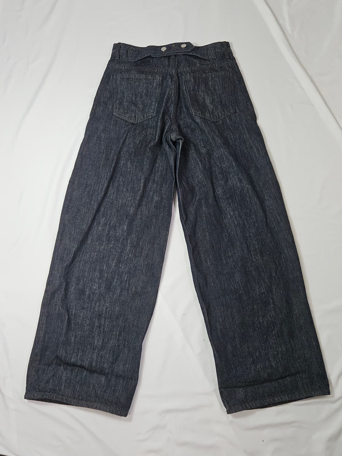 GBH 와이드 데님 인디고 생지 진 팬츠 벨트 S 상품이미지1