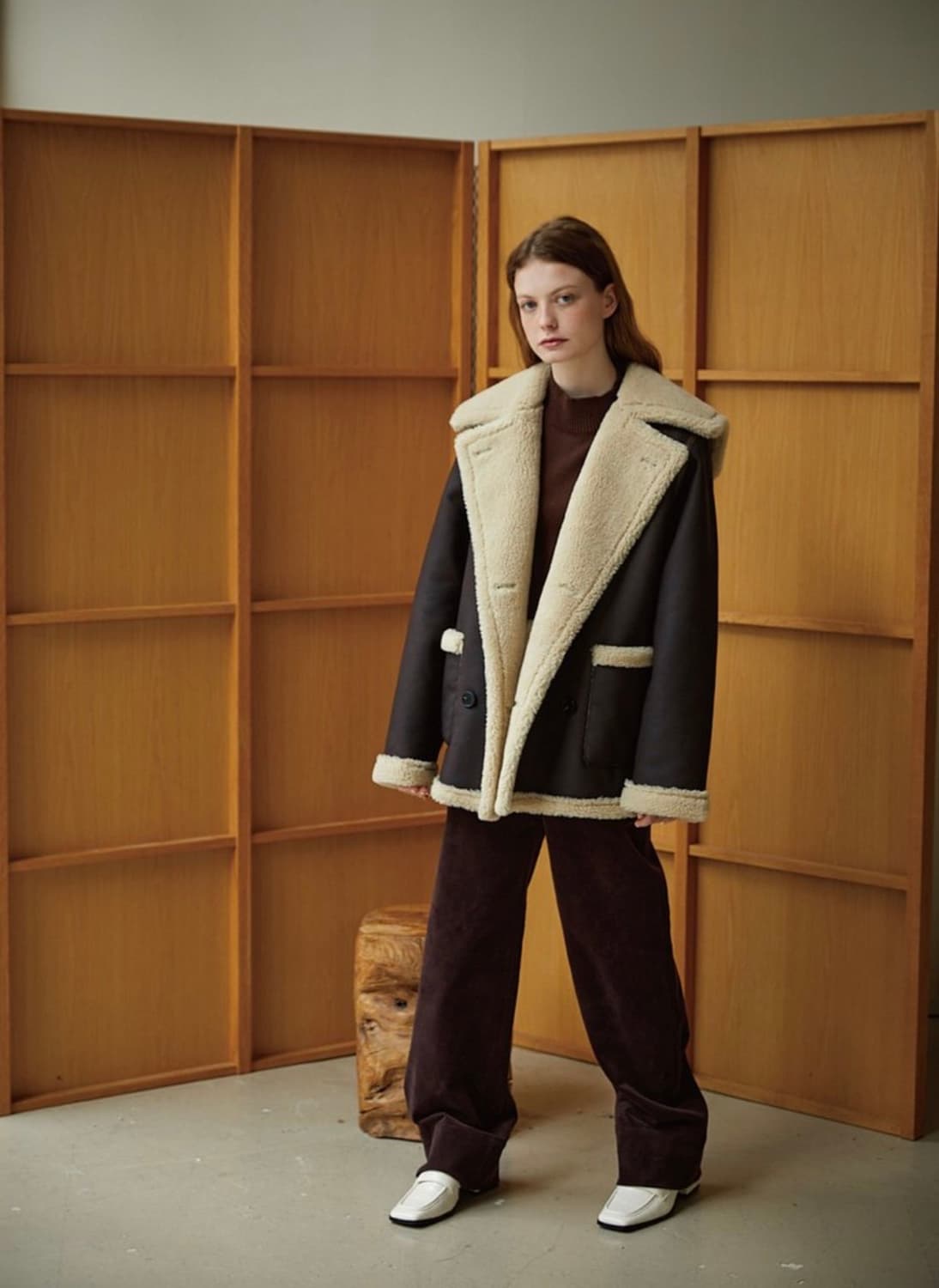 텐먼스 리버시블 무스탕 브라운 상품이미지1