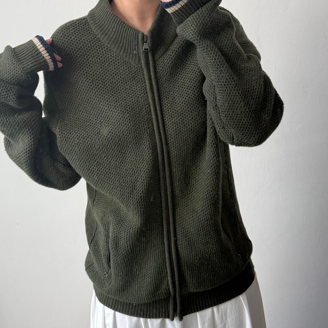 [XL] 빈폴 카키 니트집업 상품이미지2