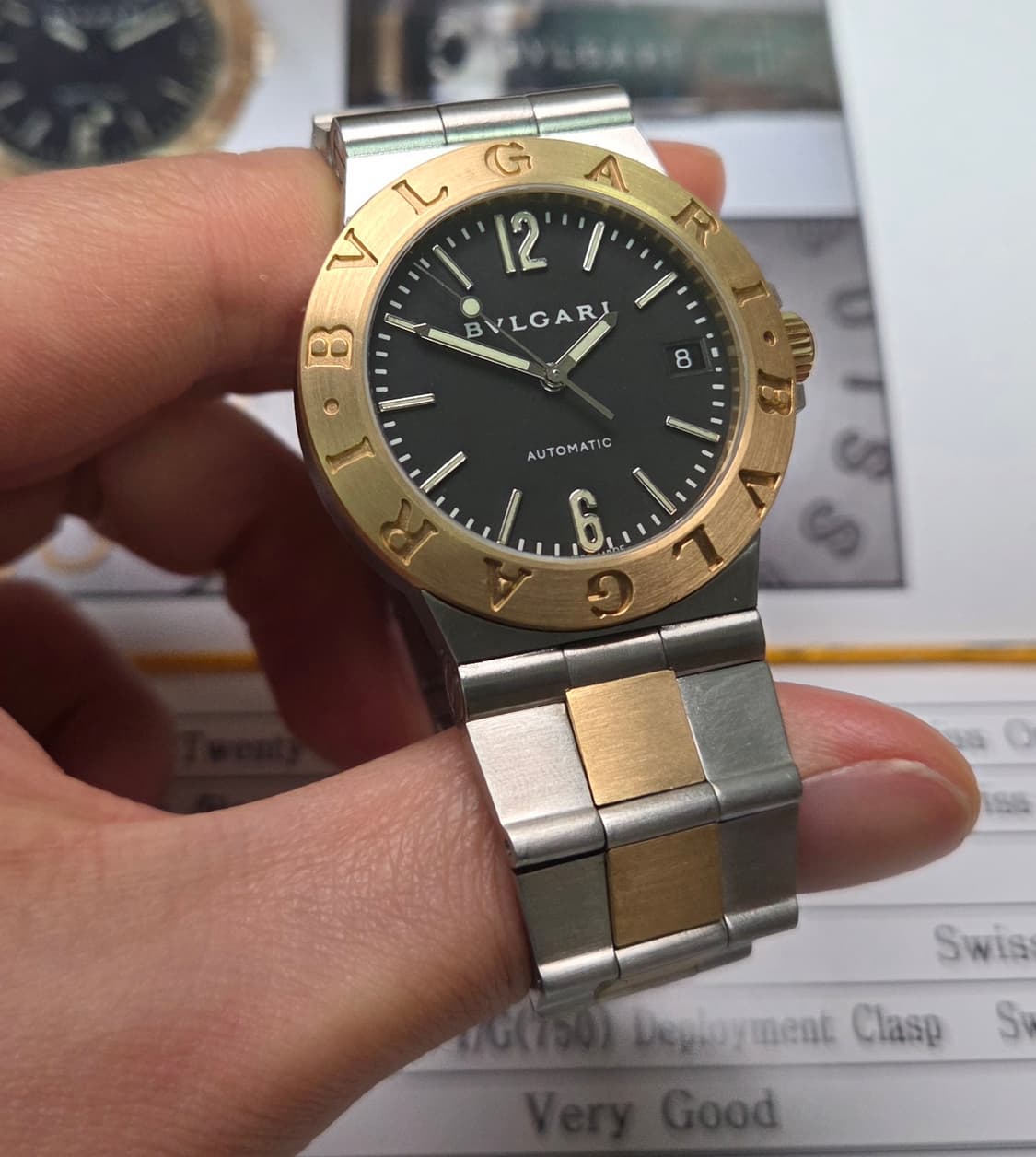 불가리 디아고노 18K콤비 LCV35SG 블랙판 오토매틱 브레이슬릿 ve 상품이미지3