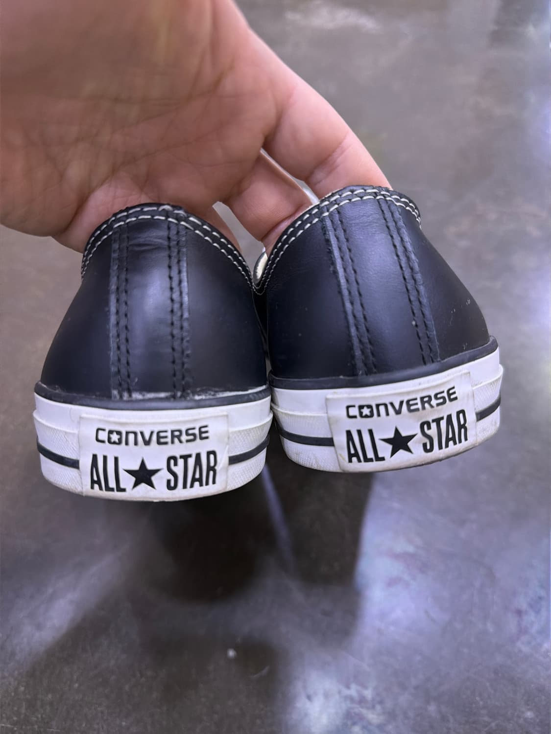 컨버스 올스타 척 테일러 블랙 레더 가죽 로우 스니커즈 270 상품이미지7
