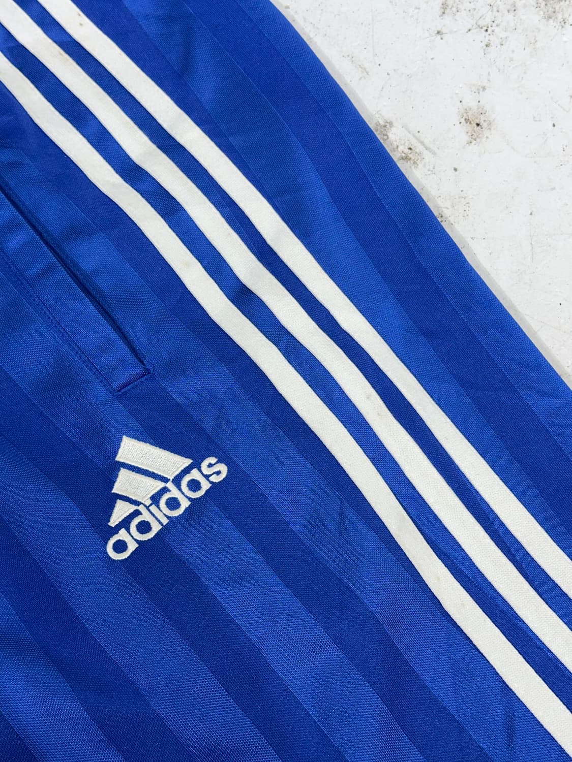 90s 아디다스 블루 와이드 화이트 삼선 트레이닝 추리닝 바지 L 상품이미지6