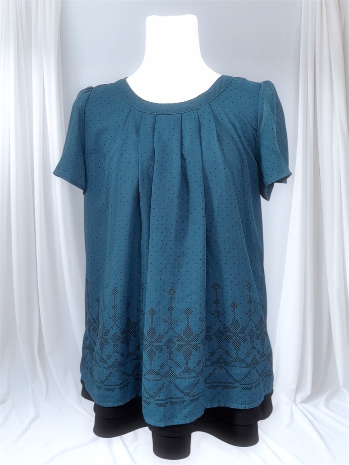 빈티지 도트 모리걸 반팔 블라우스  상품이미지1