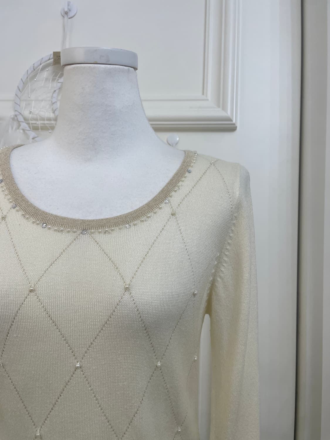 creamivory beige glitter pearl point kni 상품이미지6
