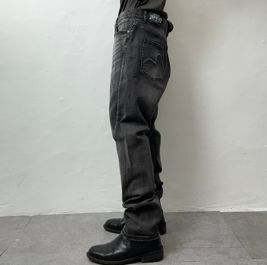 EVISU Black Faded Seagull Graphic Denim  상품이미지2
