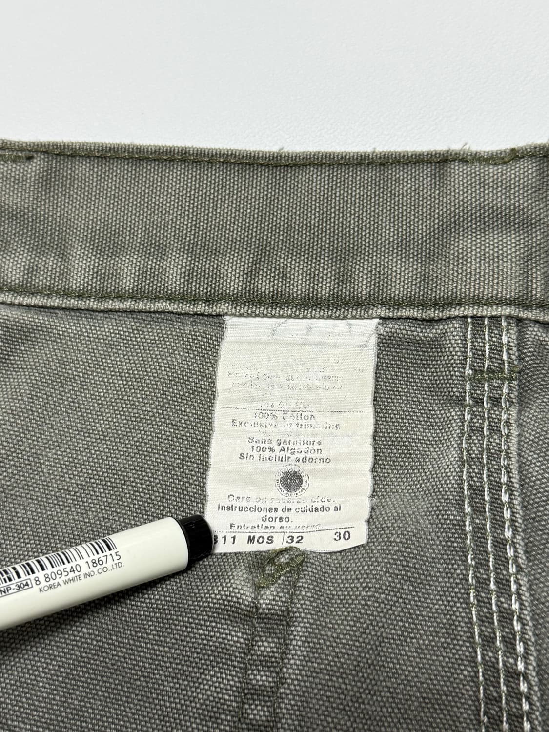 99s-02s 칼하트 모스 그린 카펜터 팬츠 32x30 상품이미지3
