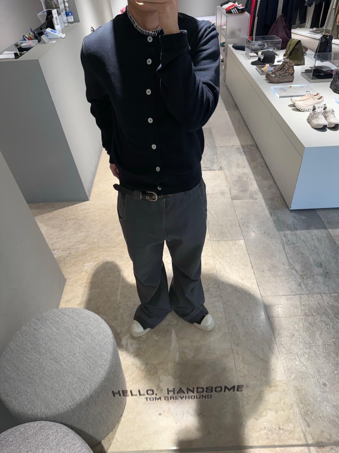 나마체코 레이스 스티치 카디건 니트 블루 네로(M) 상품이미지5