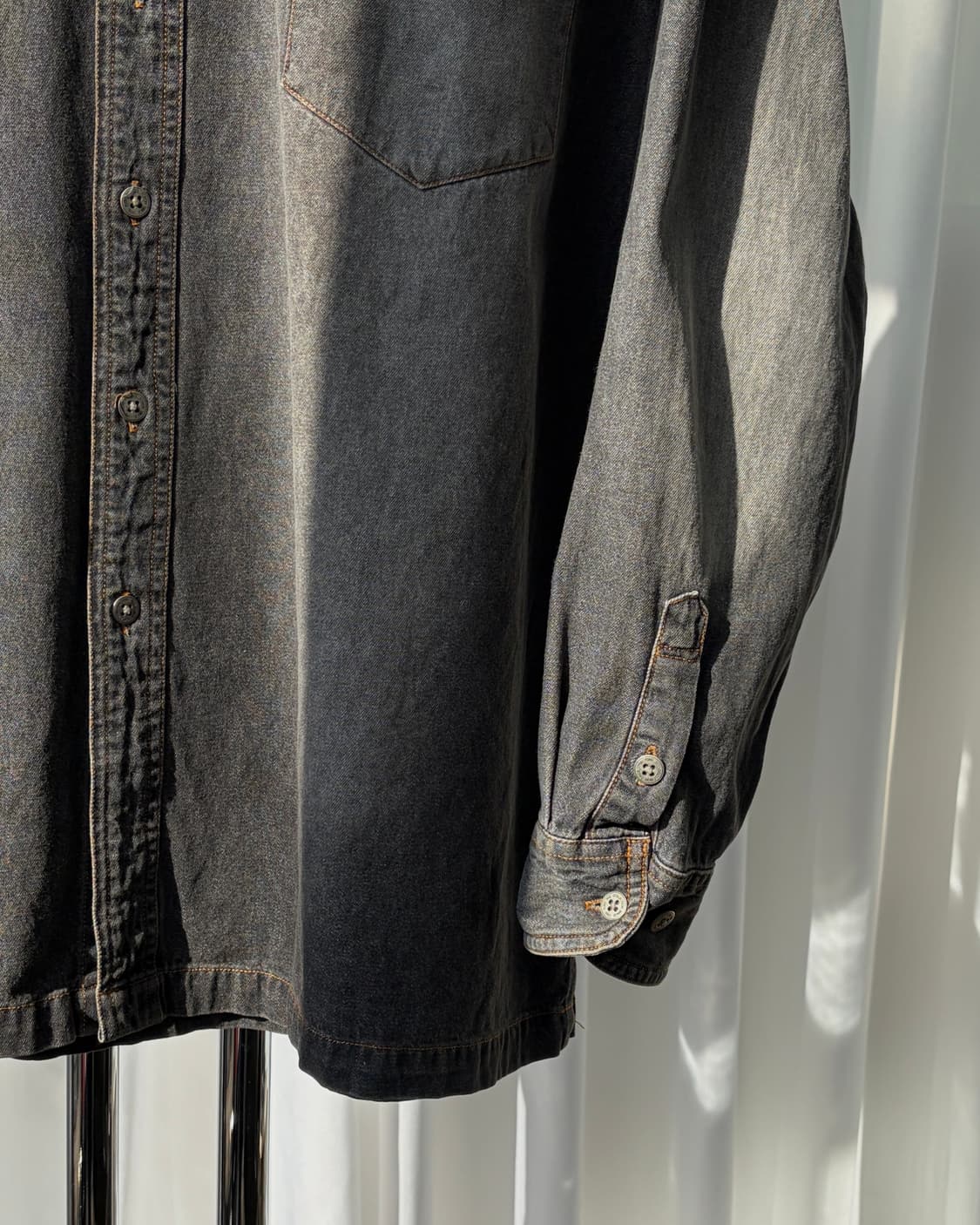 [L-XL]FUBU 후부 올드스쿨 흑청 데님 셔츠 상품이미지7