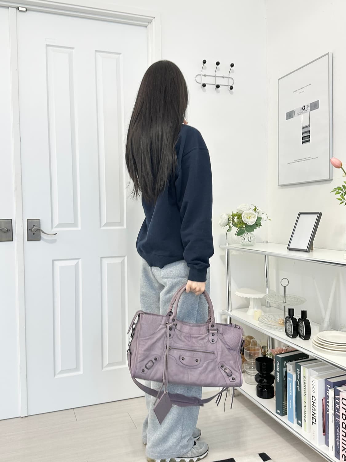 [A 정품] 발렌시아가 시티 모터백 파트타임 연보라 상품이미지7