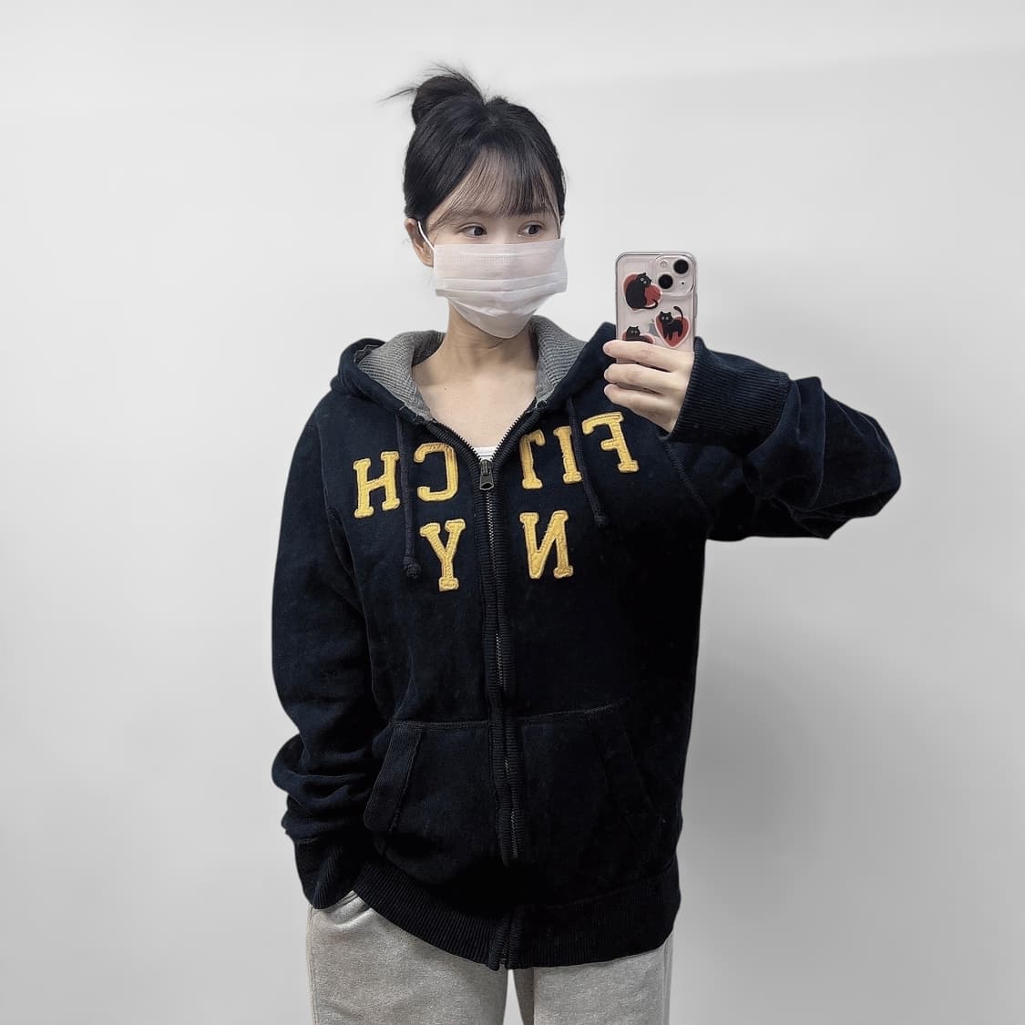 아베크롬비 피치 로고 후드집업 네이비 상품이미지1