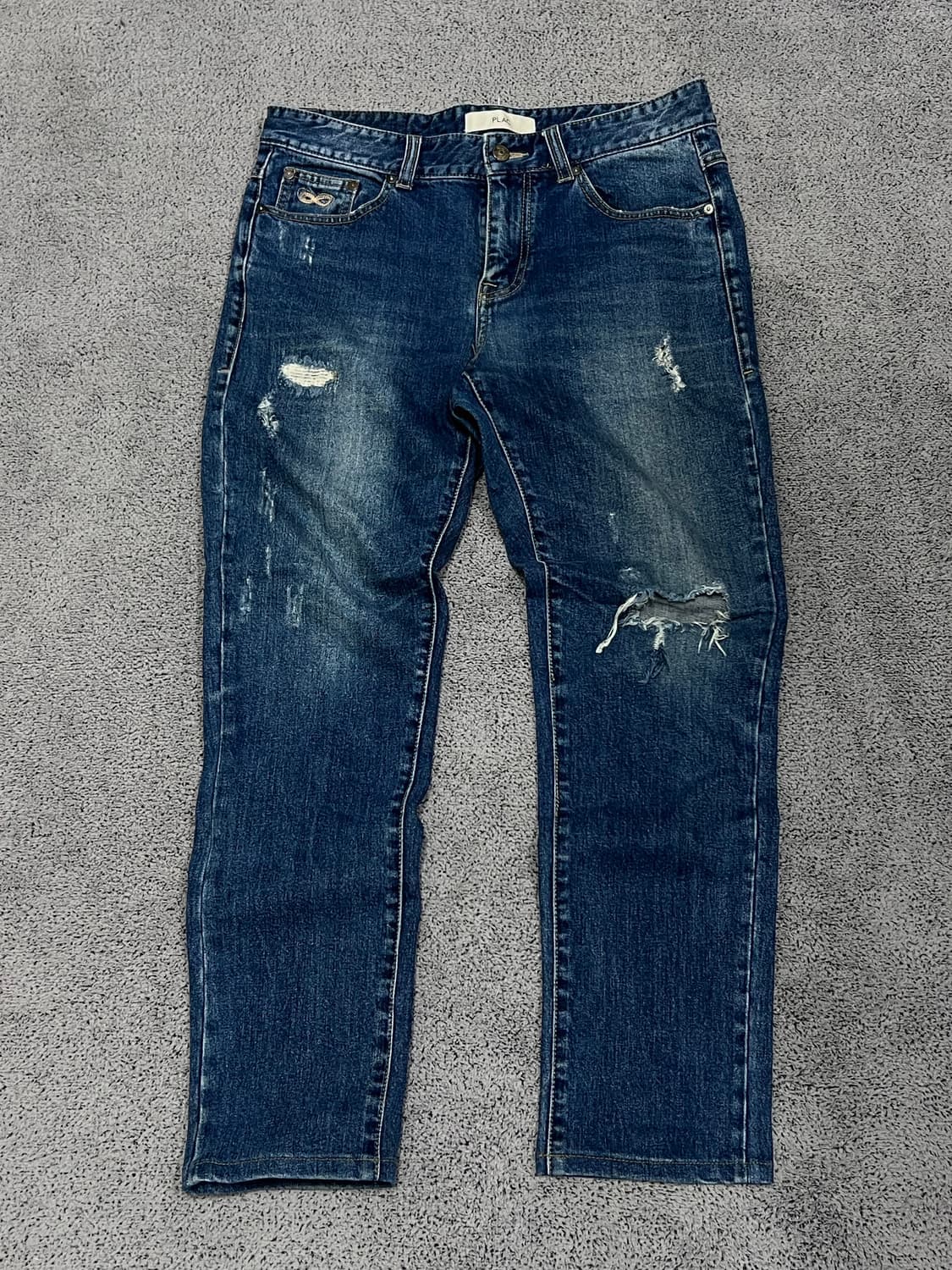 (32) 플렉 베를린 슬림 스트레이트 핏 데님 팬츠 상품이미지1