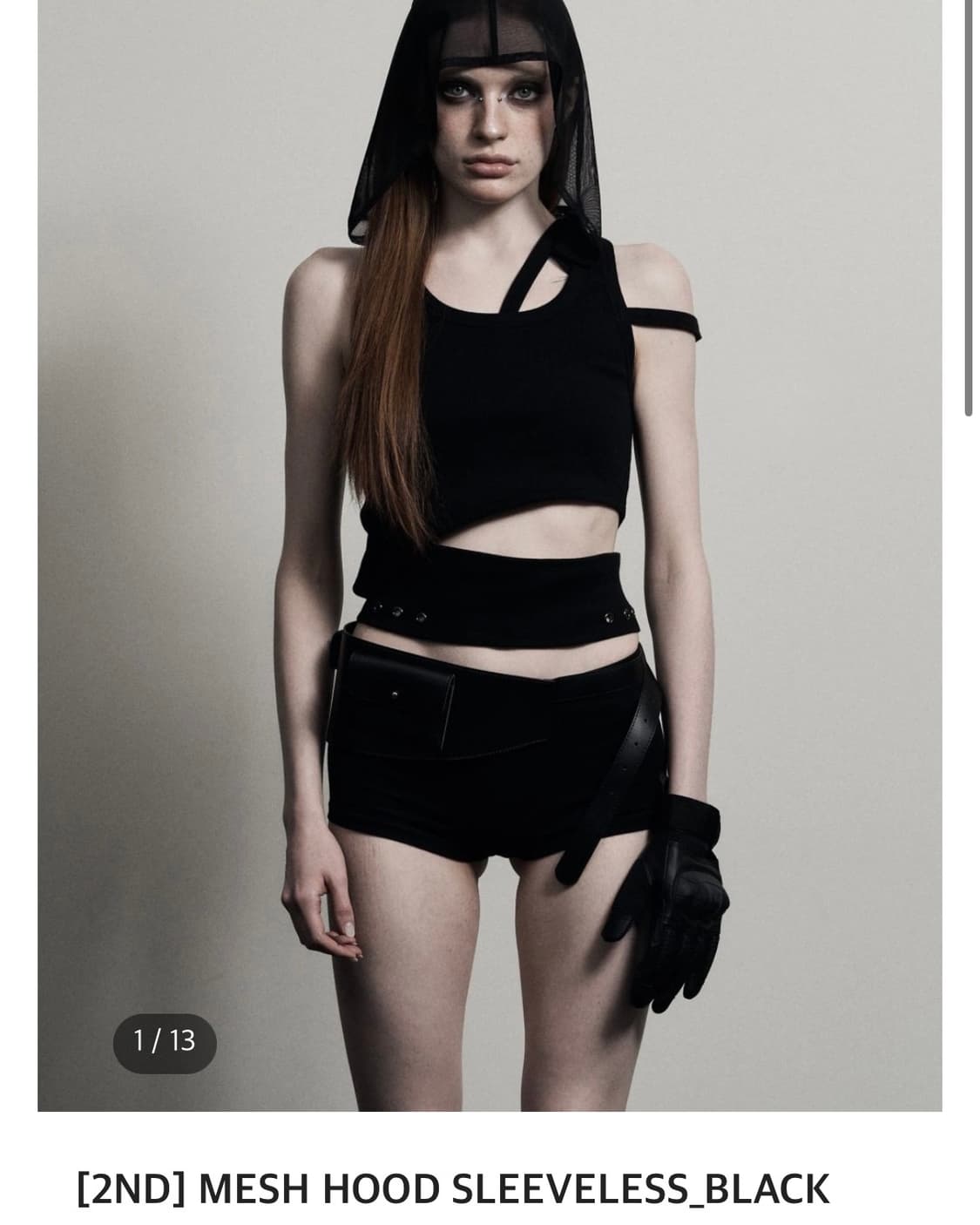 피아체 mesh hood sleeveless (black) 상품이미지1