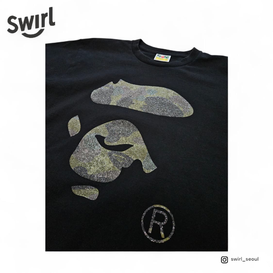BAPE 글리터 카모 고릴라헤드 티셔츠 상품이미지2