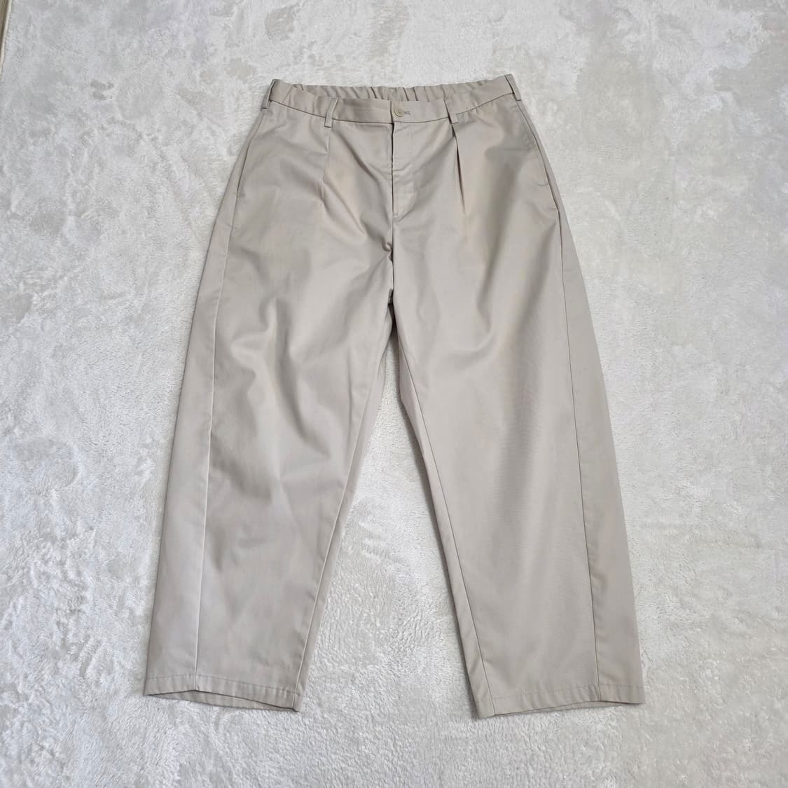 (XL)GU 커브드 와이드 치노 팬츠 상품이미지1