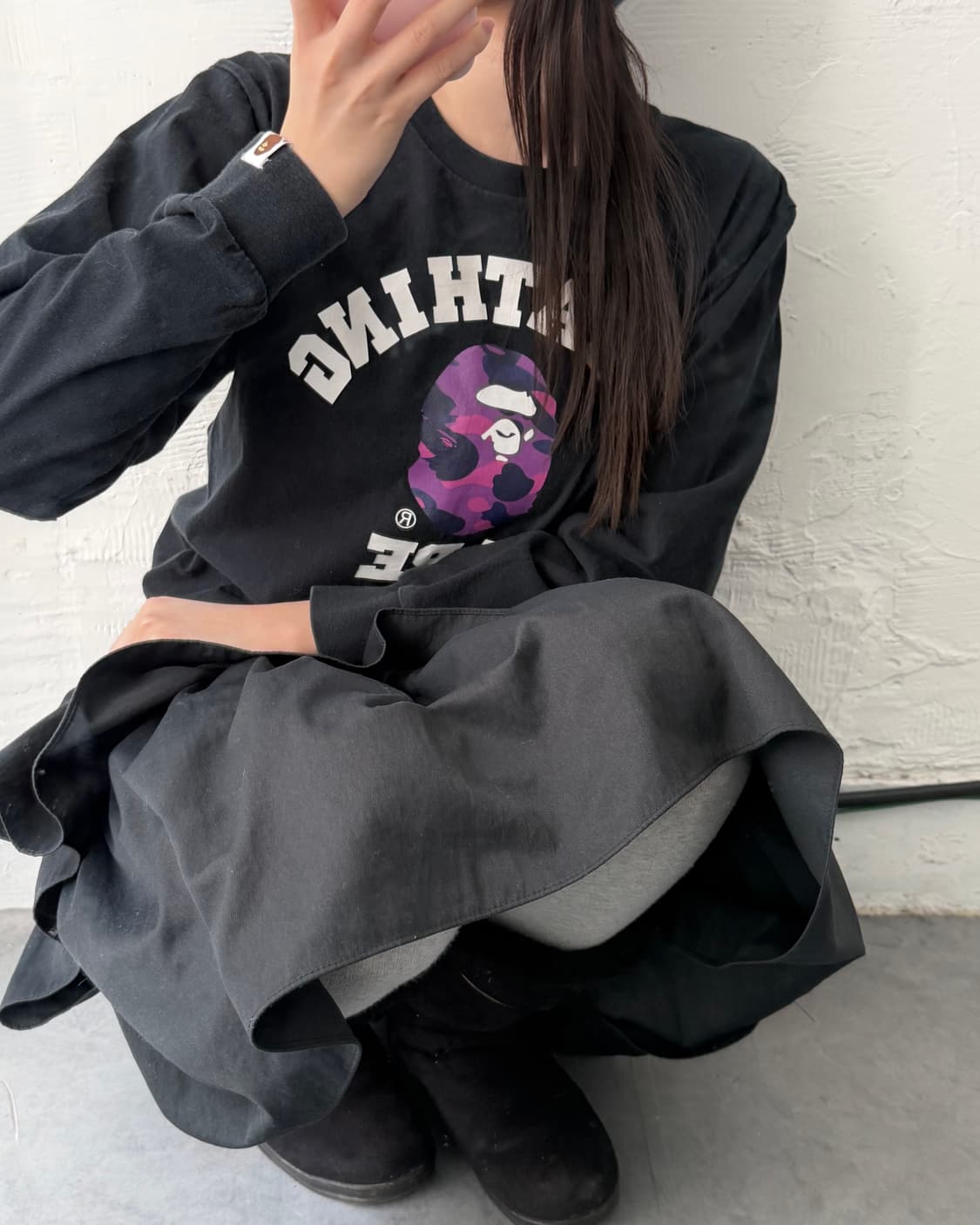 BAPE 베이프 컬러 카모 컬리지 로고 롱슬리브 상품이미지2