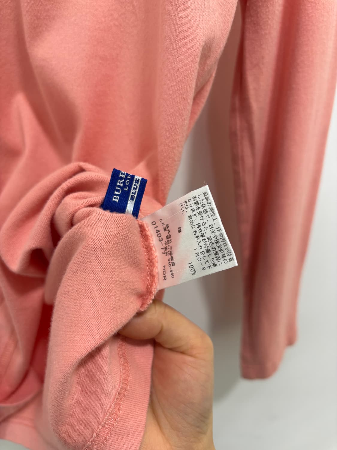 버버리 핑크 노바체크 긴팔 티셔츠 상품이미지6