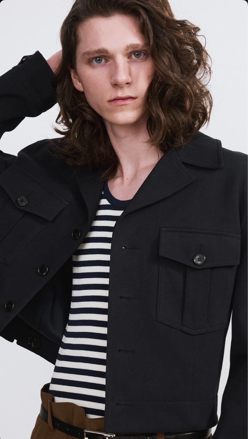 렉토 26SS 시그니쳐 밀리터리 코튼 자켓 빈티지 네이비 상품이미지5