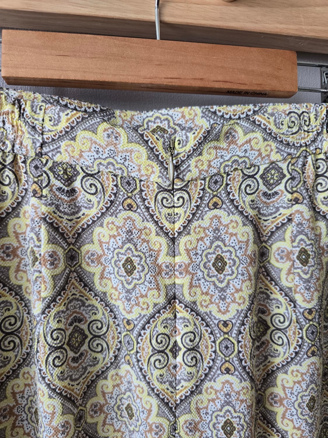 빈티지 무드 옐로우 페이즐 롱 스커트 상품이미지5