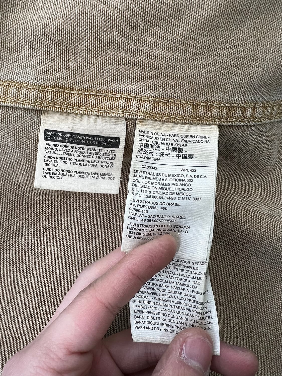 리바이스 브라운 멀티 포켓 스티치 커버 올 카라 자켓 상품이미지8