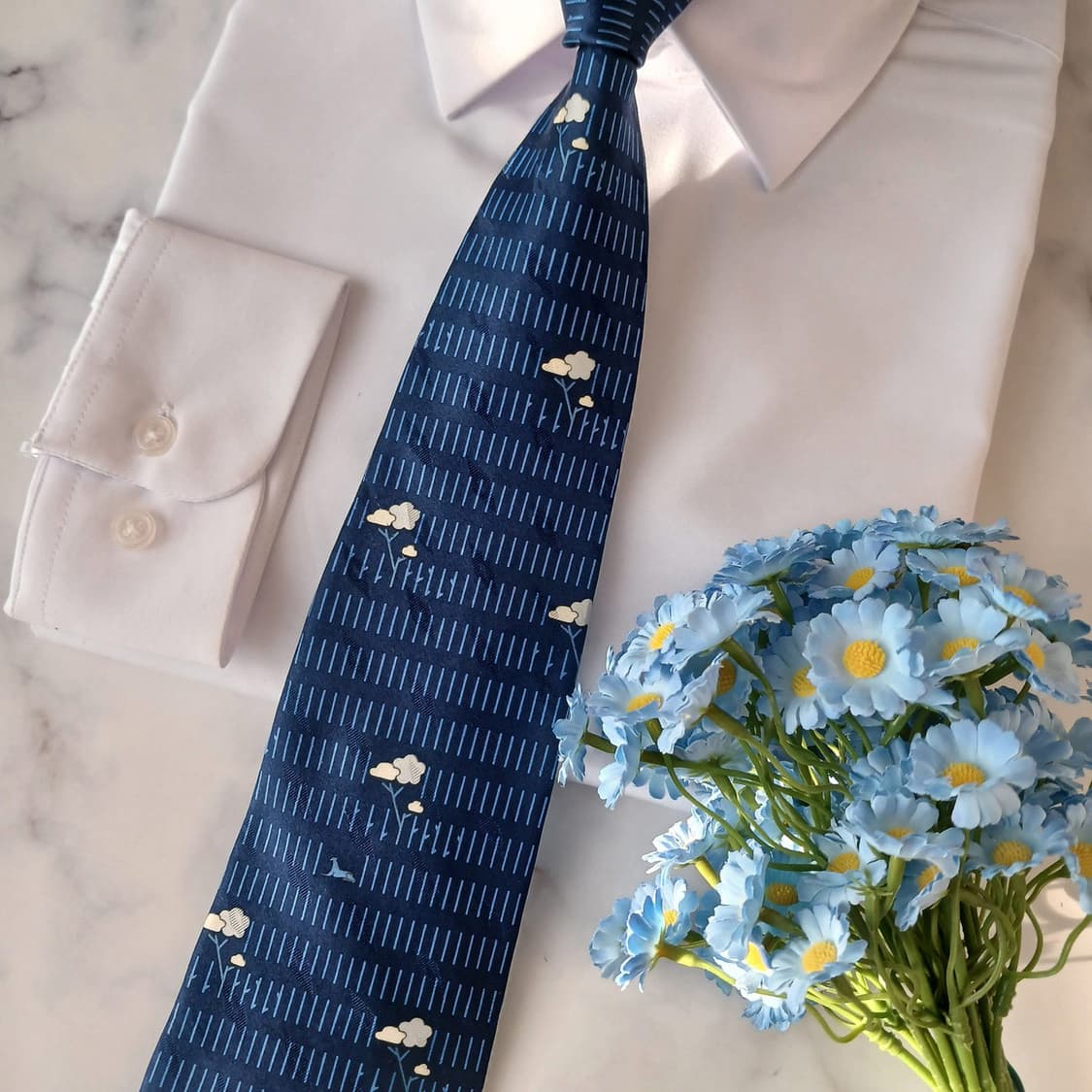 트루사르디 블루 플로럴 라인 실크 넥타이 10cm A+등급 K19189
 상품이미지5