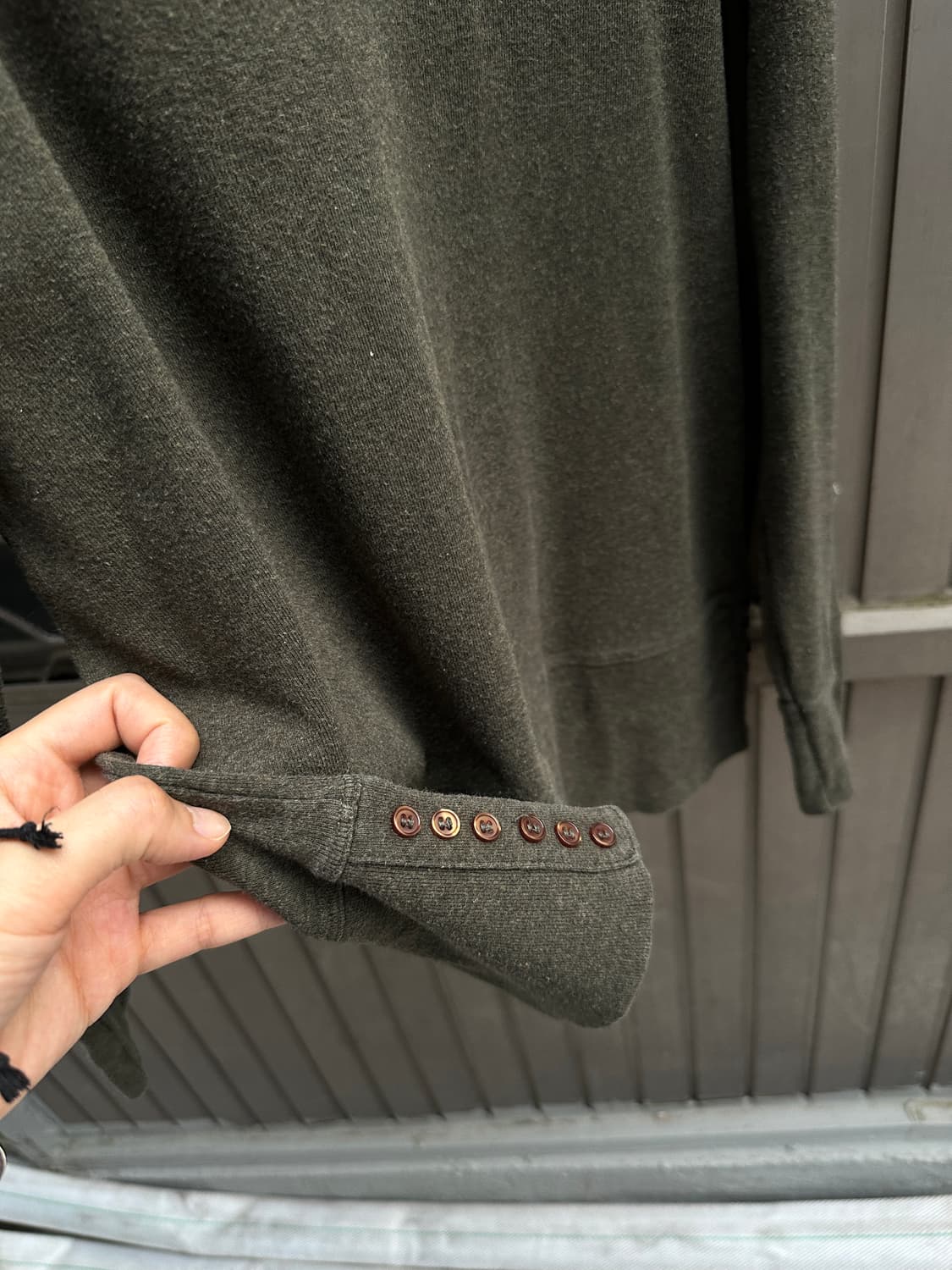 Vintage khaki side button point sleeve 상품이미지4