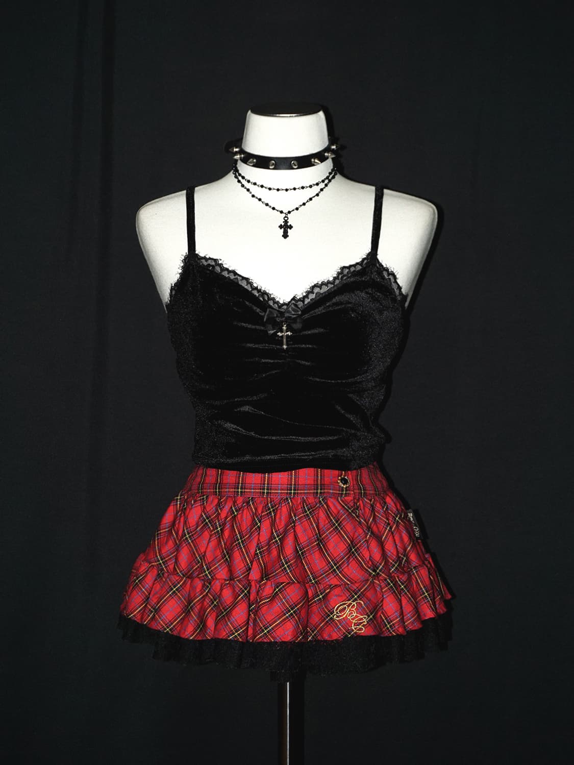 gothic cross velvet sleeveless  상품이미지1