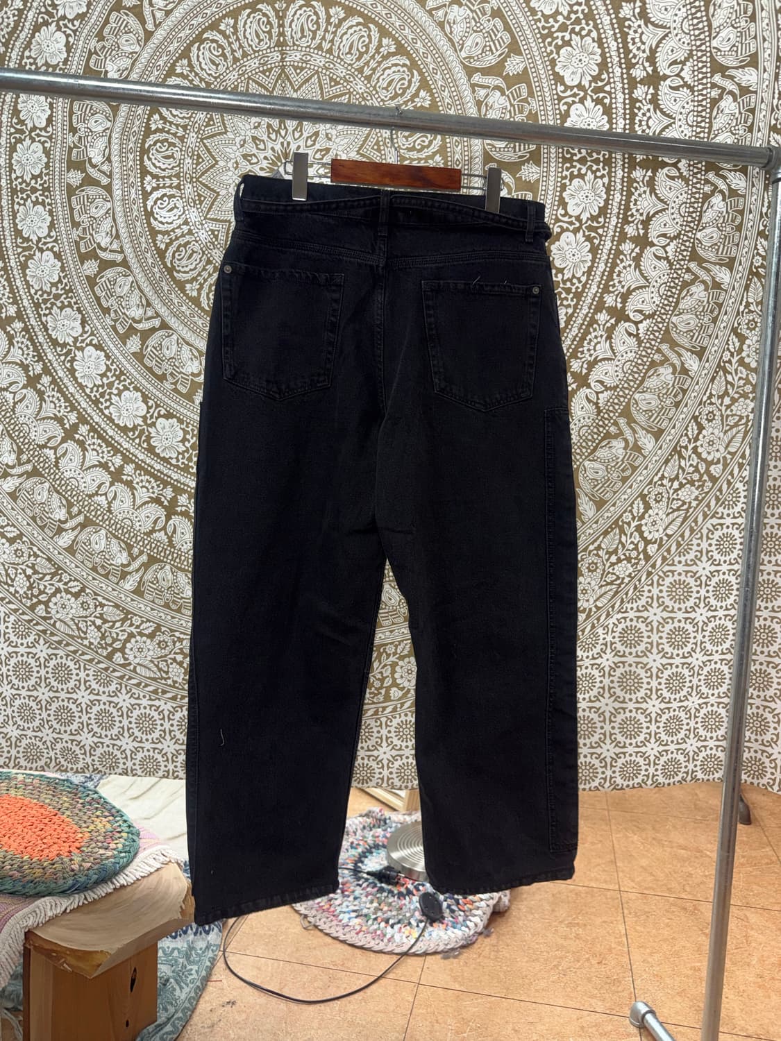 자라 스트릿 퍼티그 흑청 데님팬츠  상품이미지5