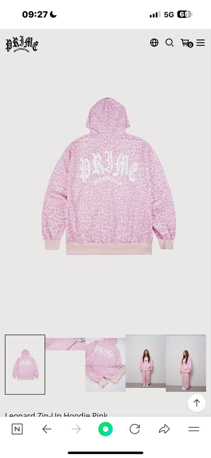 프라임멤버스 Leopard Zip-Up Hoodie Pink 상품이미지3