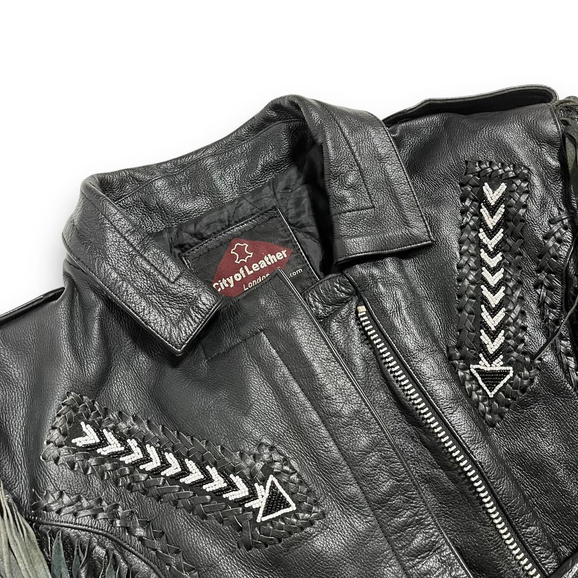 City Leather 90s 웨스턴 아카이브 프린지 라이더 자켓 상품이미지9