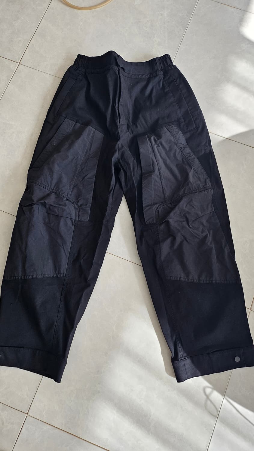 [78(30~32)] 시스템옴므 텍스처 블록 사이드 와이드 밴딩 팬츠 상품이미지3