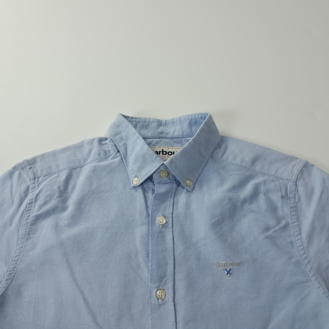 CK435 S 바버 테일러드핏 더스티클래식블루 반팔 셔츠 남방 상품이미지2