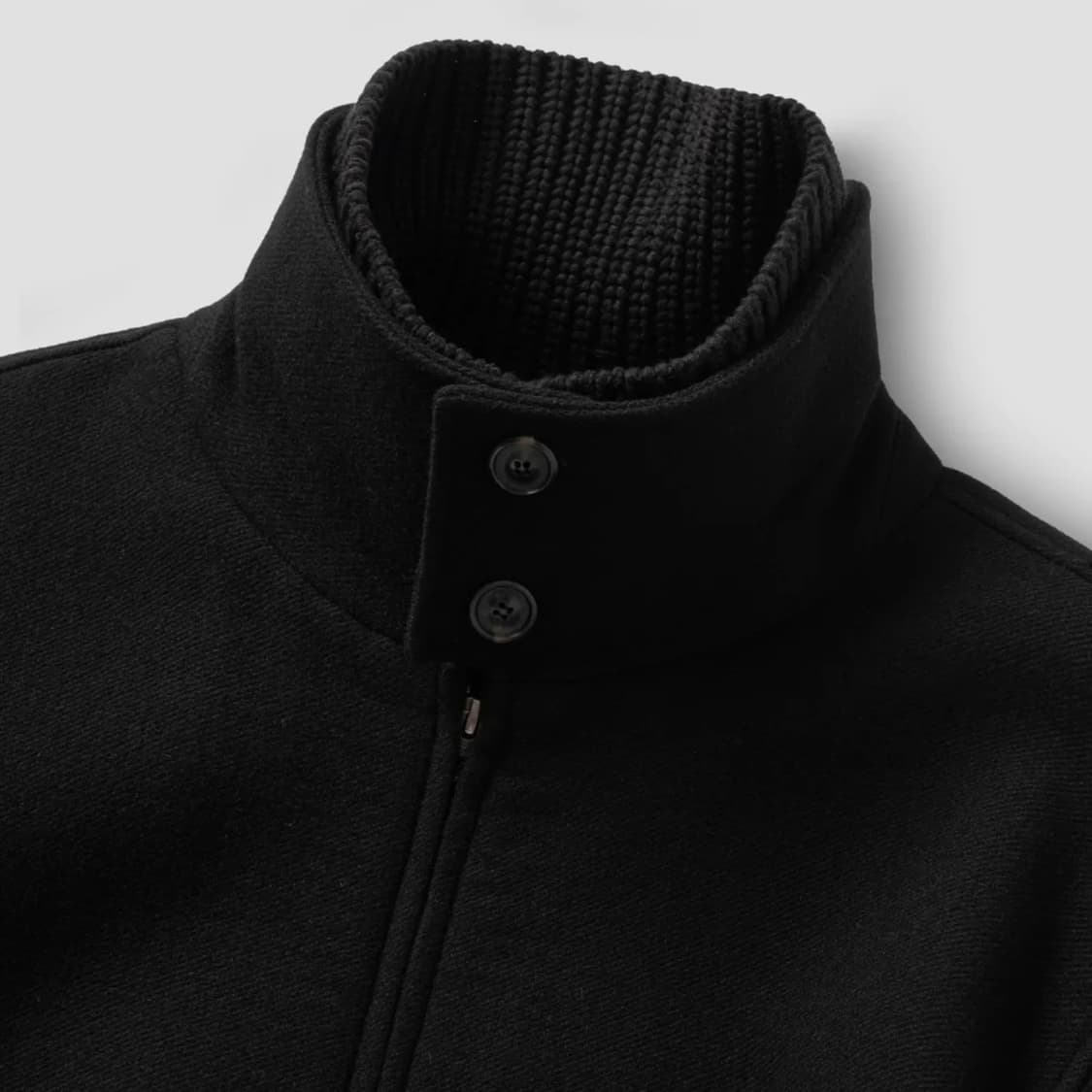 넌블랭크 니트칼라 울 블렌드 숏자켓 블랙 새상품 상품이미지5