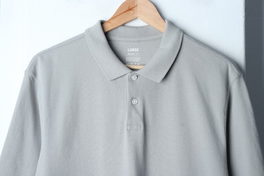 (L-XL) 지오다노 반팔 카라 티셔츠 그레이 무지 기본-H31968 상품이미지3