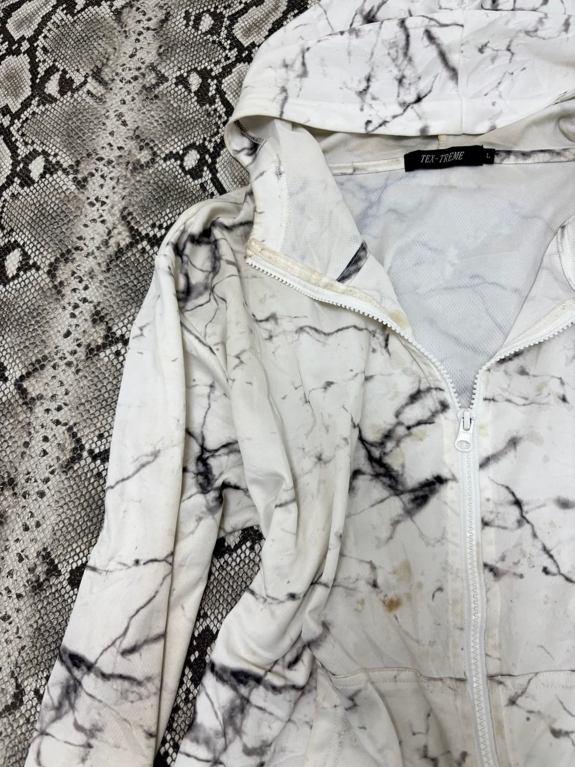 “Vintage” lightning Print White Hooded Z 상품이미지6