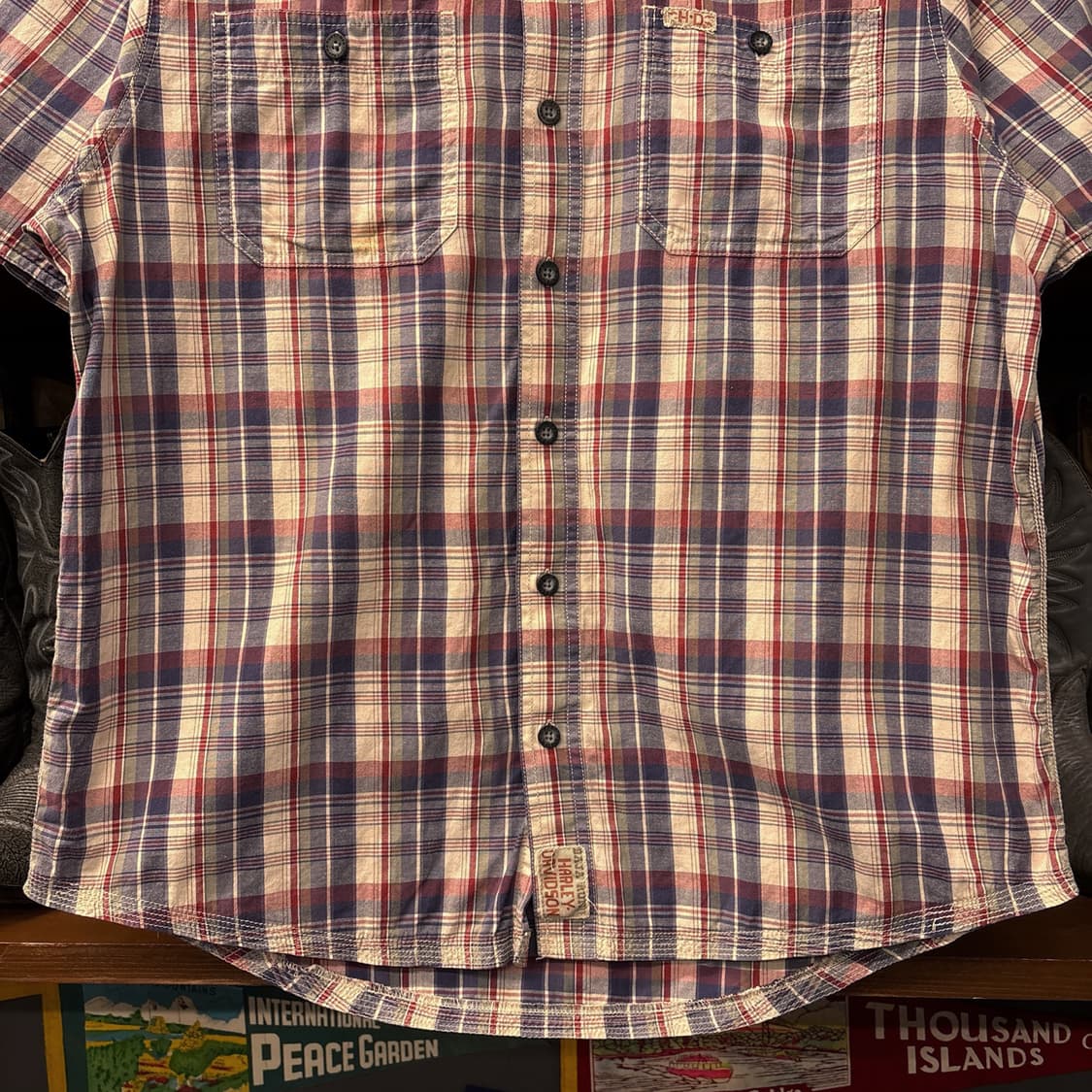 할리데이비슨 멀티 타탄체크 코튼패치 워크셔츠 N1160 상품이미지4