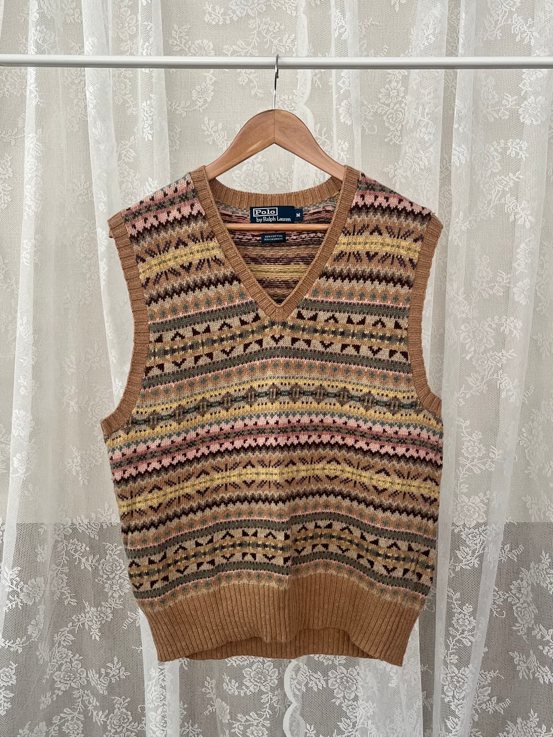 M) 90s 폴로 랄프로렌 페어아일 니트 베스트 베이지 상품이미지1