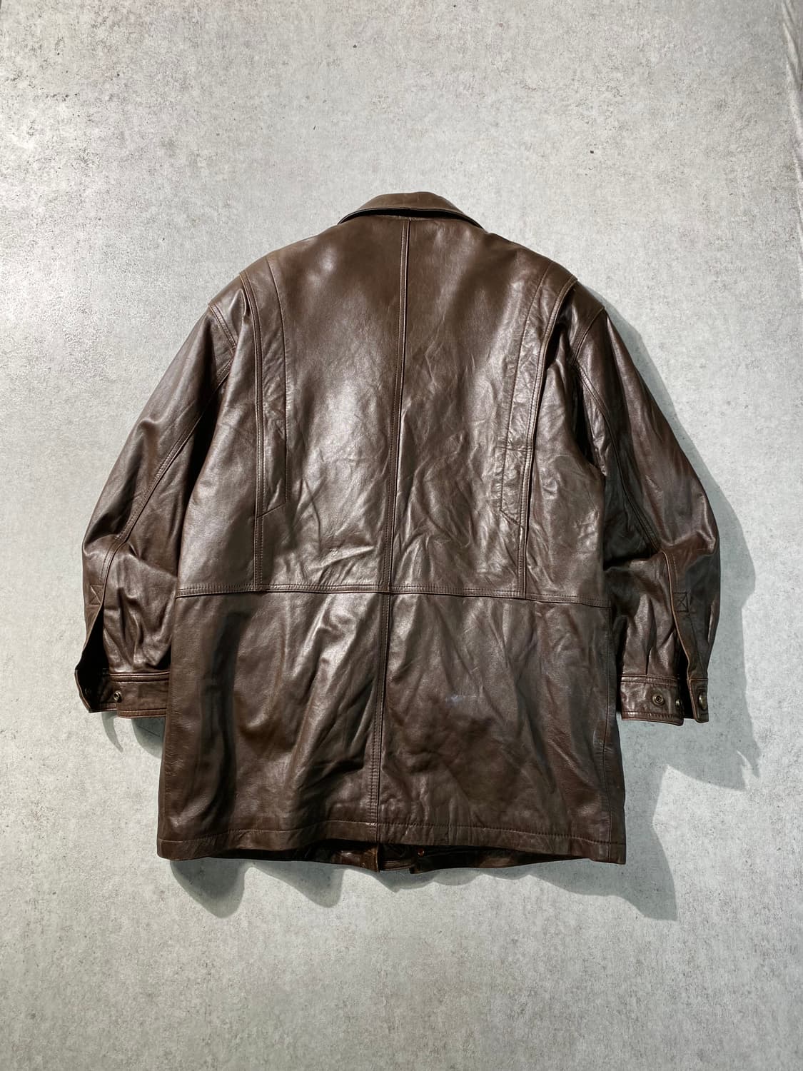 [90-95] 90s London Fog 런던포그 브라운 양가죽 레더코트 상품이미지6