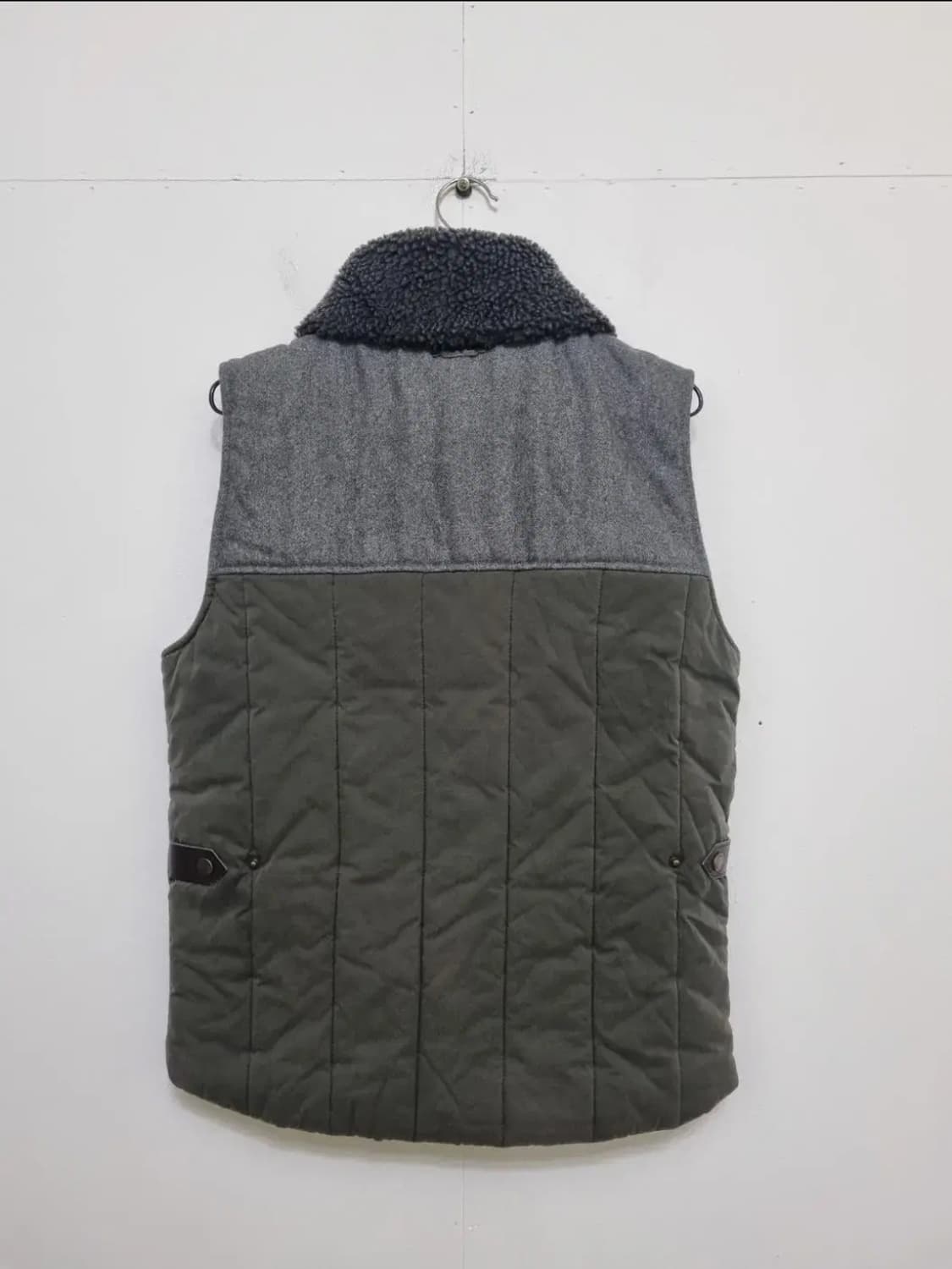 캉골 울 블럭 패딩조끼 카키/남여공용M 상품이미지2