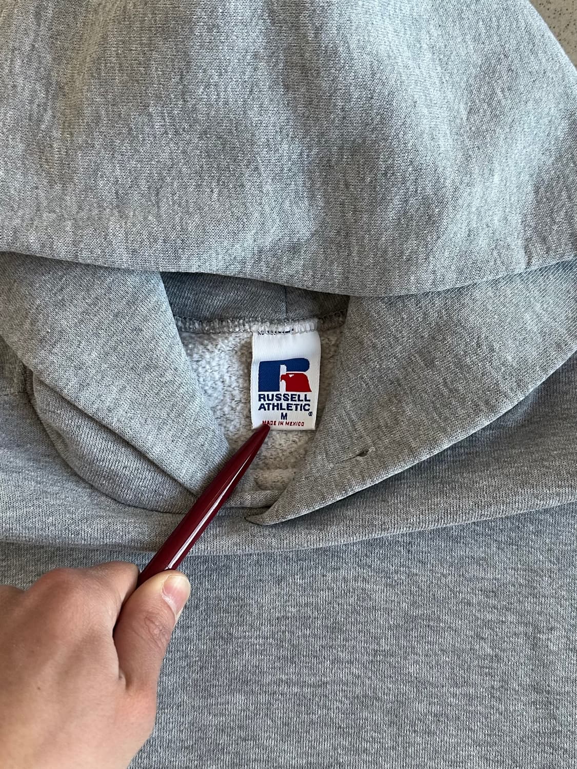 90s 빈티지 러셀 후드 그레이 M 상품이미지6