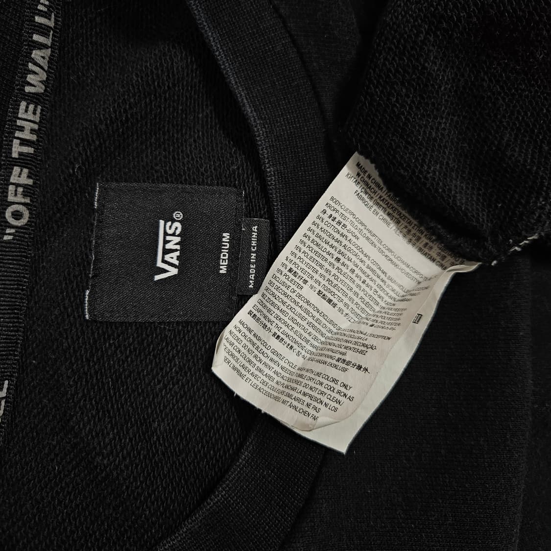 M 95-100 반스 프린팅 맨투맨  블랙 상품이미지5