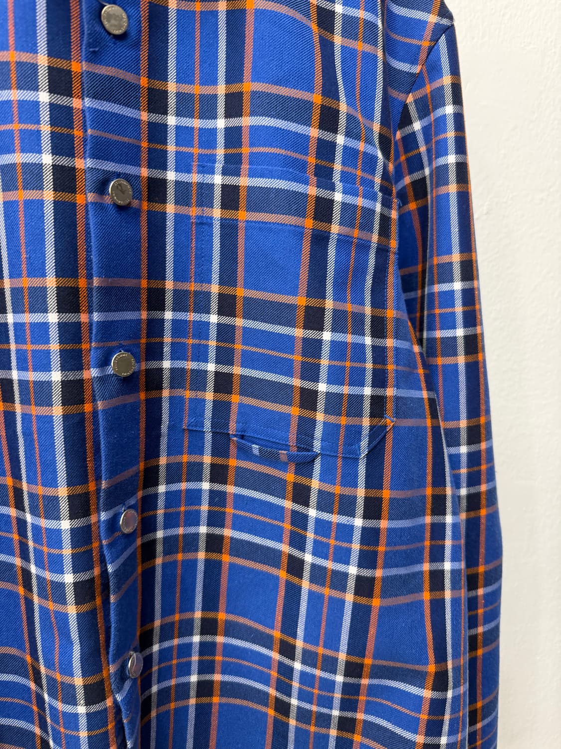 정품) 솔리드옴므 블루 체크 셔츠 46 상품이미지3