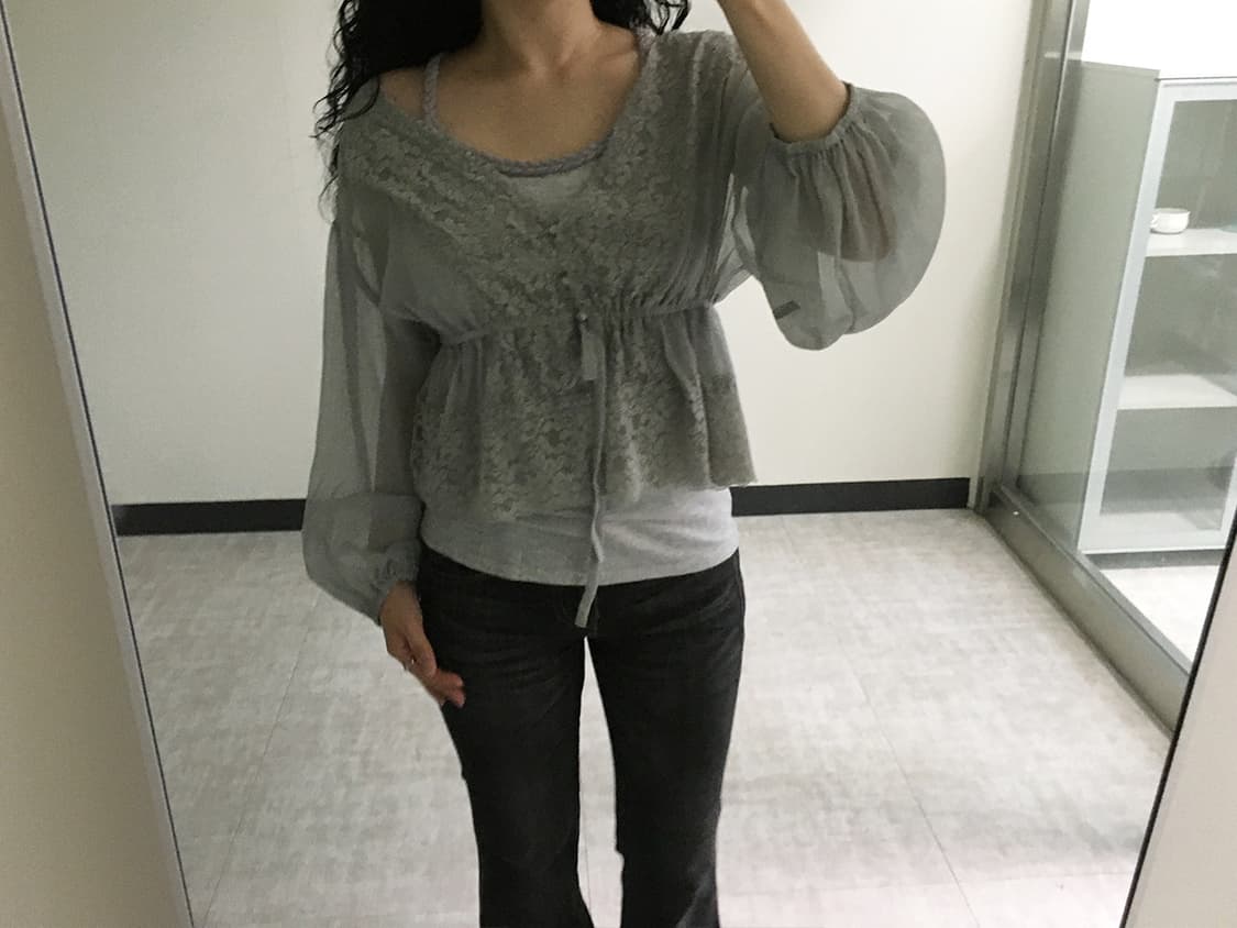 lace chiffon blouse 상품이미지5