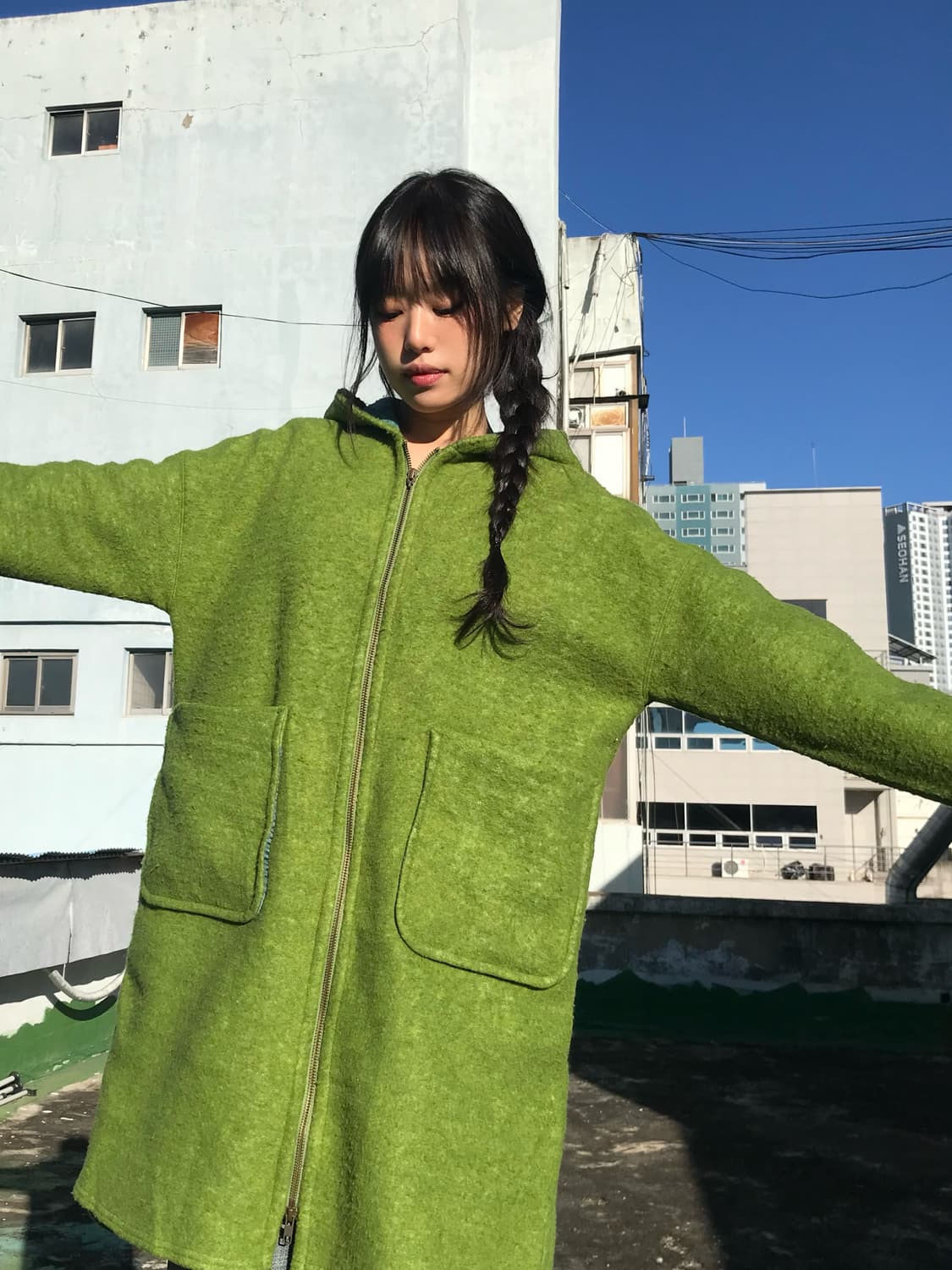 Jocomomola 그린그린 지퍼 코트 상품이미지6