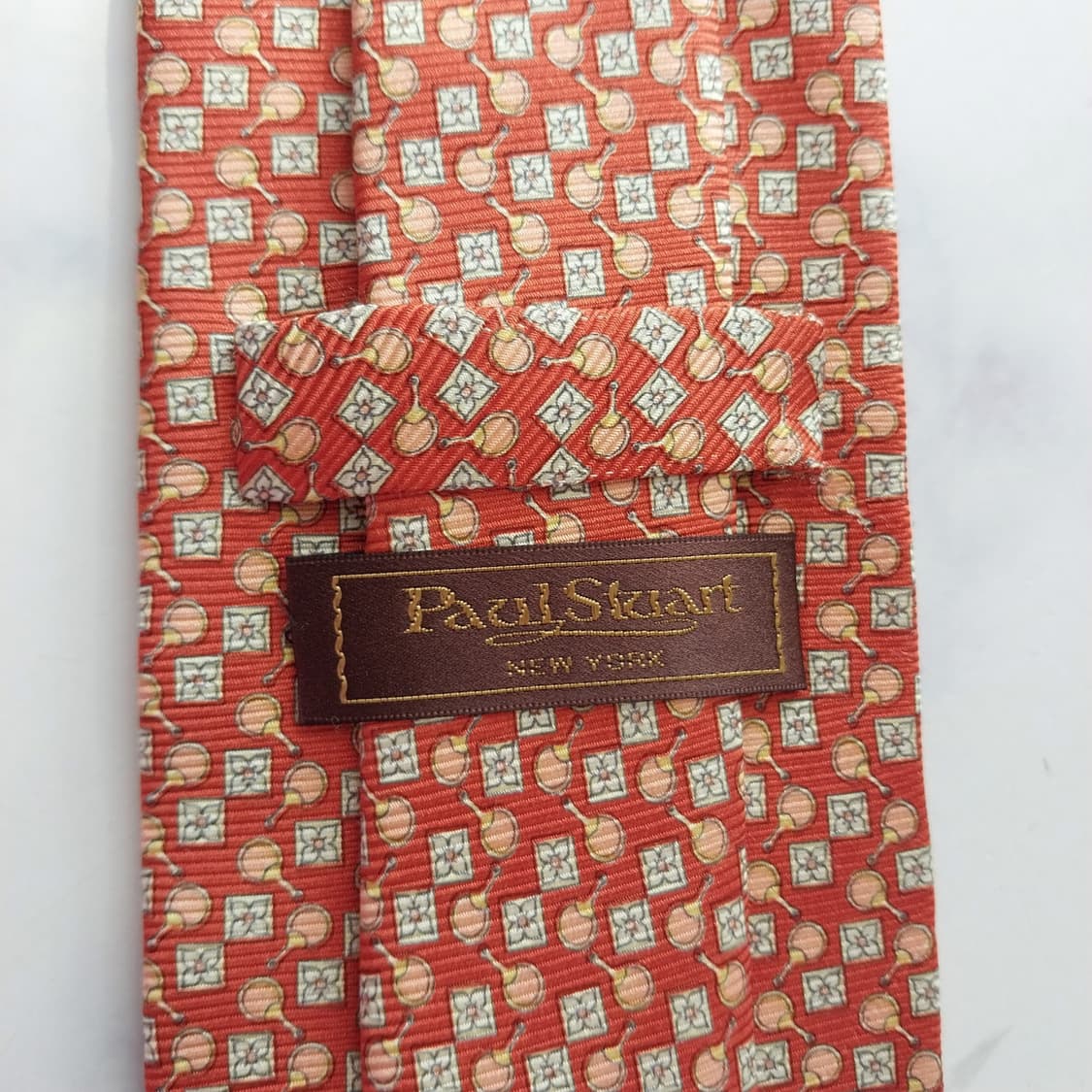 폴스튜어트 실크 오렌지 패턴 넥타이 8.5cm A등급 K2404
 상품이미지8