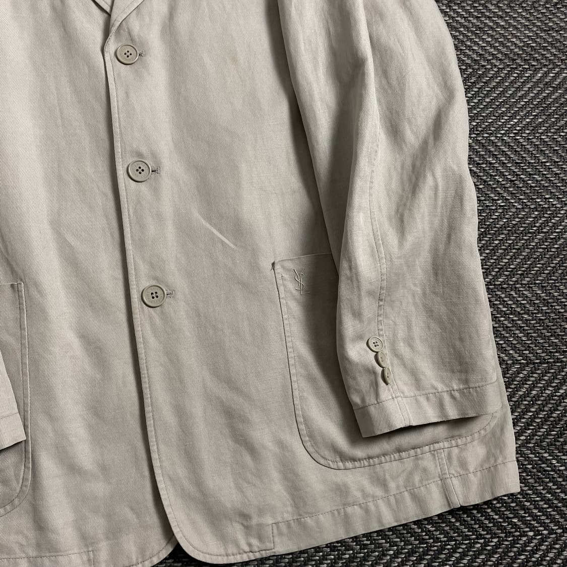 90s 입생로랑 자수로고 아카이브 치노 블레이저 자켓y 4467 상품이미지4