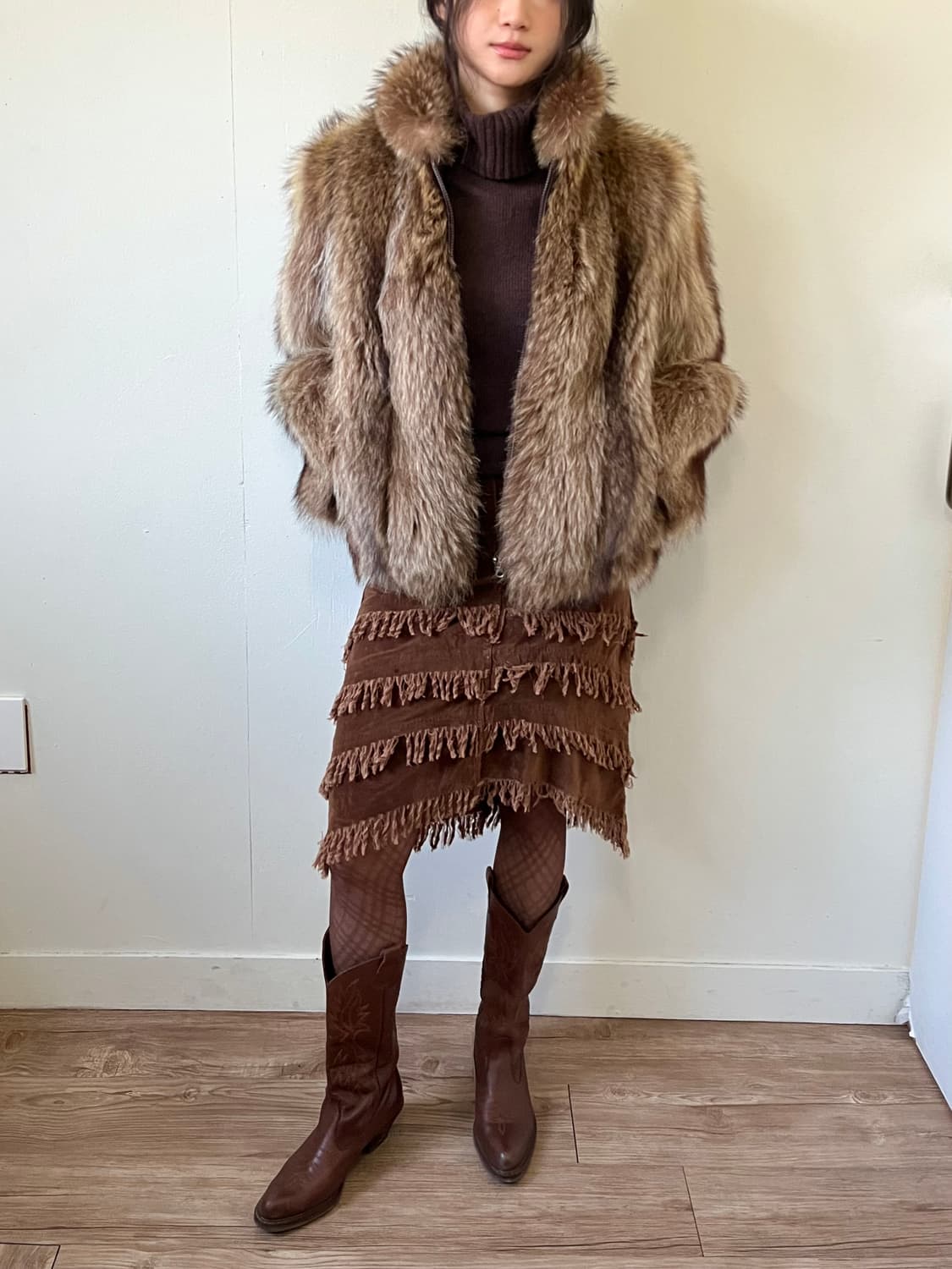 Japan vtg Fox 퍼 자켓 상품이미지5