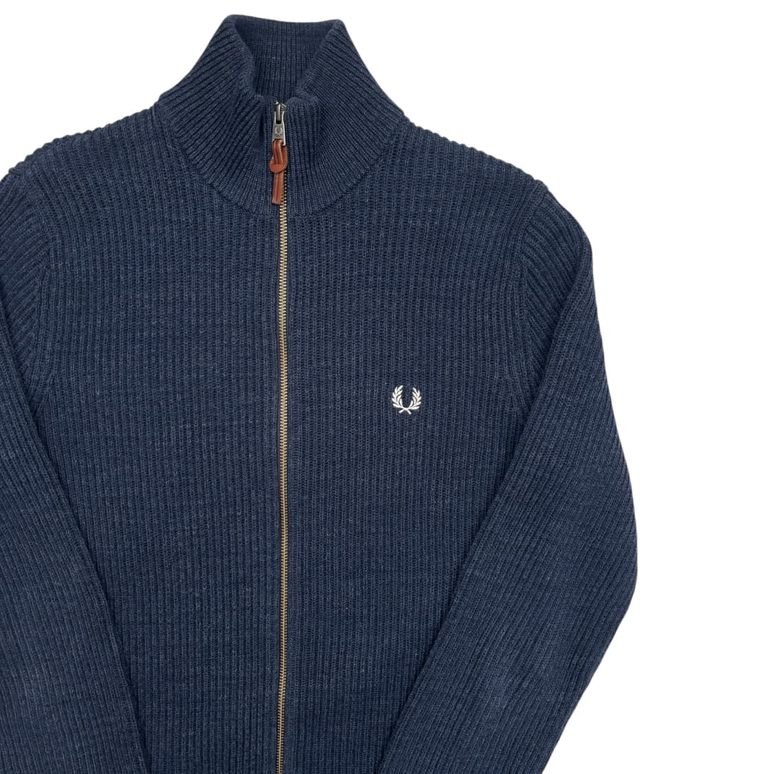 프레드 페리 네이비 골지 니트 집업 S 상품이미지2