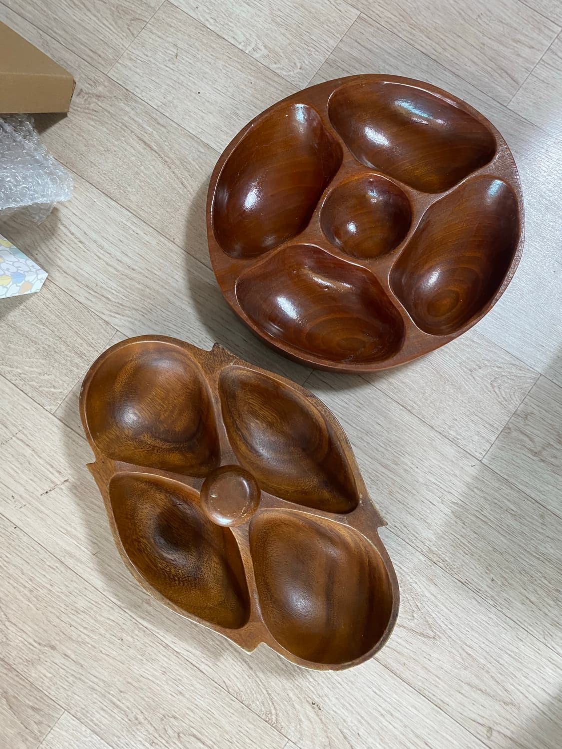 나무그릇 쟁반 2개 세트 상품이미지1