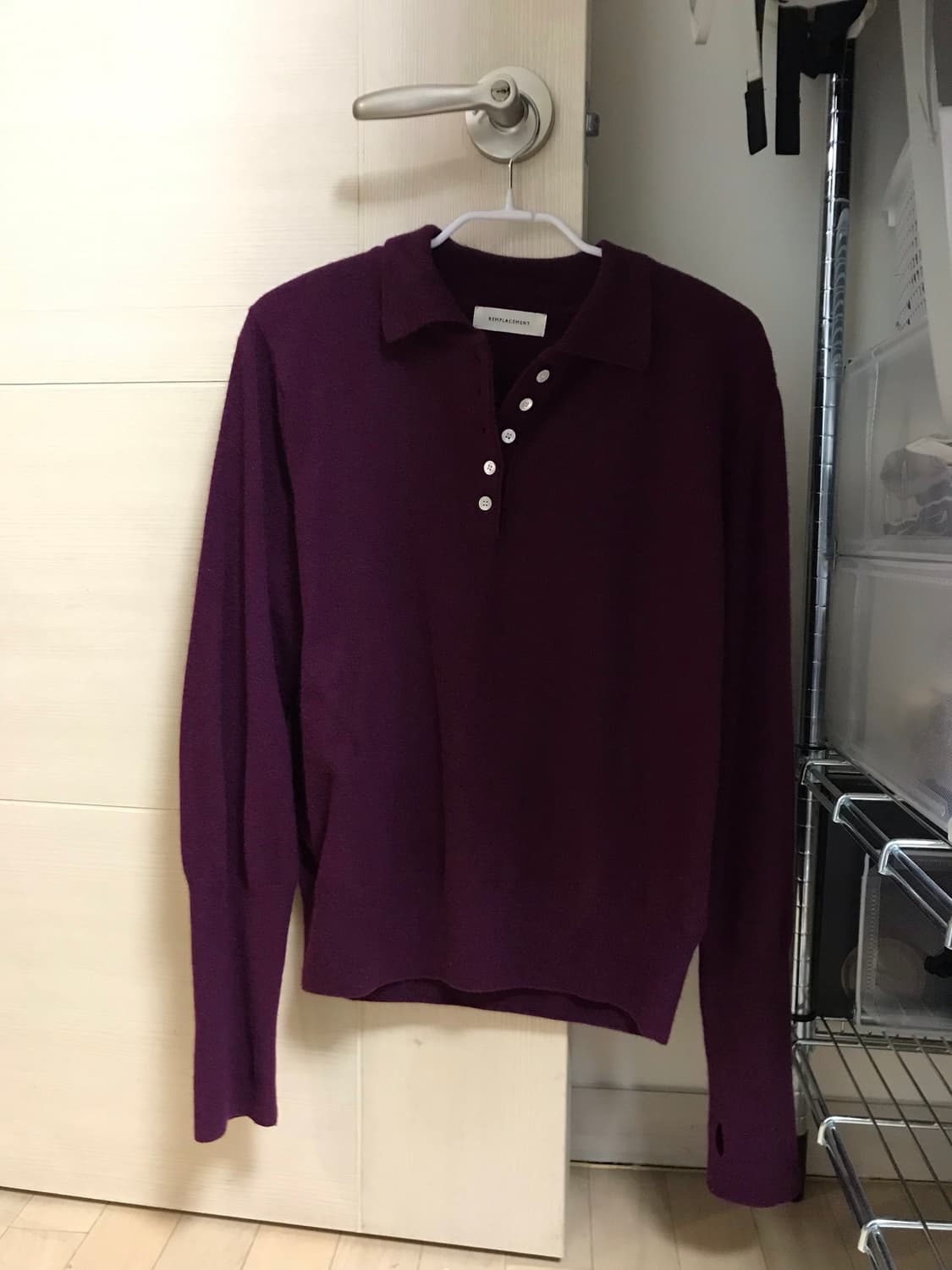 Remplacement 라쿤 폴로 니트 포도색 상품이미지5